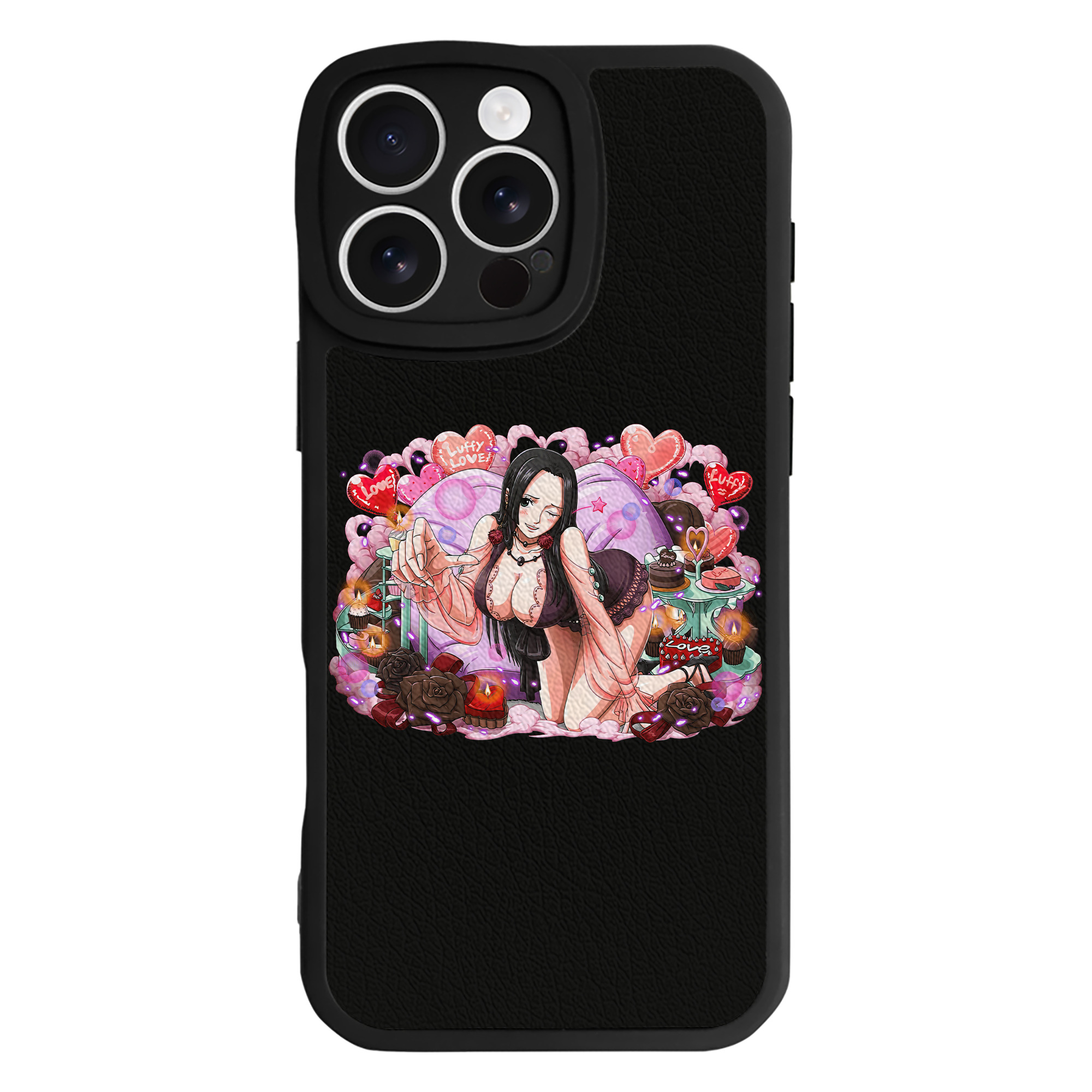 （画像用） ワンピース ボア・ハンコック ONE PIECE Boa·Hancock 【iPhone 16シリーズ対応】シリコンスマホケース（レザー調） 材質：シリコン